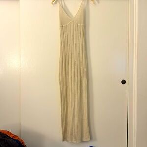 NEVER WORN Distressed sheer cover-up dress with side slits